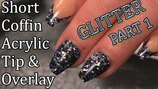 Salon Style Nails  Short BallerinaCoffin Glitter Nails  Naio Nails Tutorial  Part 1 [upl. by Yeldah415]