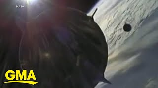 Unidentified object caught on camera flying close to SpaceX capsule l GMA [upl. by Enyrat968]