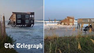 North Carolina beach house collapses into the ocean [upl. by Neirual527]