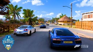 INSANE Driving in AUDI R8  Forza Horizon 5 The Colossus Longest Race forzahorizon5 FH5 [upl. by Annoval925]