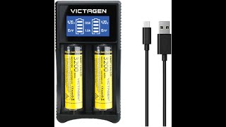 Victagen Universal Smart Battery Charger For 14500 Liion Battery 18650 NiMHNiCd AA AAA  Review [upl. by Standice]