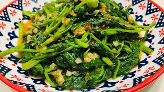 The New Way To Stir fry Kangkong 空心菜 maintaining its color and texture the best ever [upl. by Harrington]