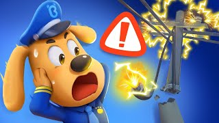 Stay Safe from Fallen Power Lines  Outdoor Safety Tips  Kids Cartoon  Sheriff Labrador [upl. by Leckie27]