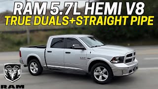 RAM 1500 57L HEMI V8 Exhaust Sound w True Dual Straight Pipes [upl. by Atteroc]