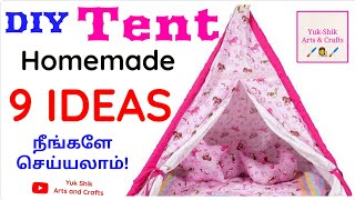 diy tenthow to make kids tent at homeyuk shik arts and crafts [upl. by Cyndy]