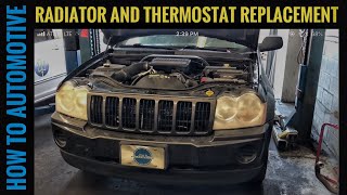 How To Replace The Radiator And Thermostat On A Jeep Grand Cherokee With 37l Engine [upl. by Preiser330]