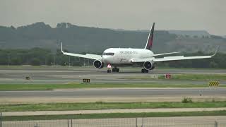 Air Canada Cargo Boeing 767300 CGHLV Taxing Madrid Barajas LEMD [upl. by Etakyram]