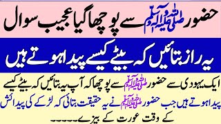 Huzoor saw Se Pocha Giya Sawal Yeh Btaen Larka Kesy Paida Hota Hai  Islamic Story [upl. by Olihs]