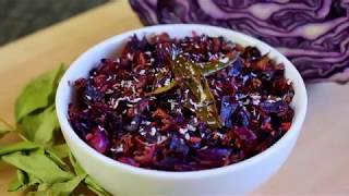 Red Cabbage Stir Fry  Purple cabbage Palya sabzi [upl. by Anirda]