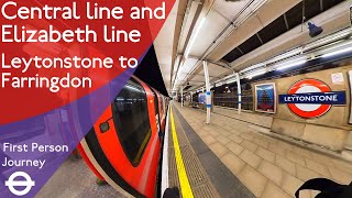 London Underground amp Elizabeth Line First Person Journey  Leytonstone to Farringdon [upl. by Sergei]