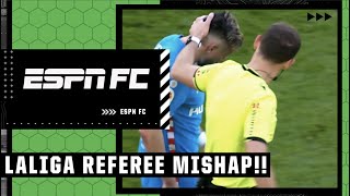 Referee accidentally elbows player in the face  LaLiga Highlights  ESPN FC [upl. by Aneelas]