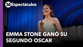 Premios Oscar 2024 Emma Stone recibe el segundo Oscar de su carrera por quotPobres Criaturasquot [upl. by Porcia]