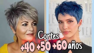 CORTES de Cabello CORTOS FEMENINOS para MUJERES de 40 50 60 años Moda Cabello 2024 [upl. by Gelhar]