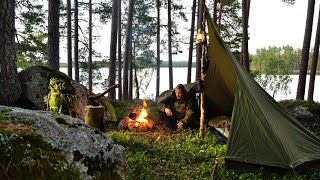 4 Days Bushcraft Trip  Canvas Shelter  Camp Craft and Cooking [upl. by Omrelliug883]