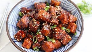 Delicious Crispy Soy Garlic Tofu [upl. by Nedyrb]