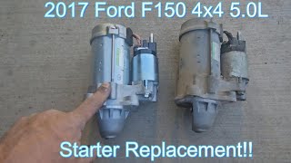 2017 Ford F150 4x4 50 Starter replacement [upl. by Eimmaj]