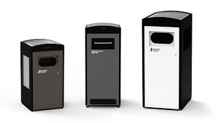 Solarpowered trash compactor bin CleanCUBE [upl. by Hairom]