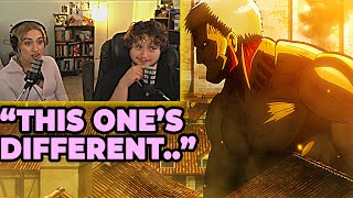 THE ARMOR TITAN REVEALED My Girlfriend Reacts to AOT S1E2 [upl. by Brooke]