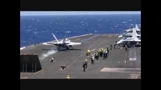 USS Nimitz  Flight Operations [upl. by Annaicul]