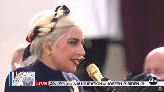 Lady Gaga singing the National Anthem at the 2021 Biden inauguration [upl. by Heigho]