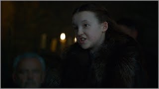 Game of Thrones S7E1  Lyanna Mormont shuts Robett Glover down [upl. by Lanza]