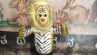 Tiger dress 🐯ಹುಲಿ ವೇಷ ಹುಲಿಕುಣಿತ 👌🏻fancy dress compitation🐯prize winning fancy dress 👌🏻 [upl. by Iva]