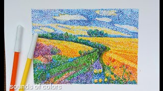 pointillism drawing nature  pointillism for beginners [upl. by Comyns]