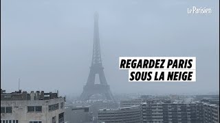 Neige à Paris  les touristes découvrent la capitale sous les flocons [upl. by Solorac]