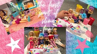 Wooo hooo Slime fun Barbie ChelseaAnnea and Elsea are going one a adventure firstpart🥰 [upl. by Nofpets]