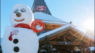 Meet Santas giant Snowmen in Santa Claus Village 🎅☃️ home of Father Christmas Arctic Circle Lapland [upl. by Holt448]