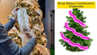 How To Decorate A Christmas Tree With Ribbons Easy and Beautifulthe 5 Best Way To Decorate Tree [upl. by Eiaj]