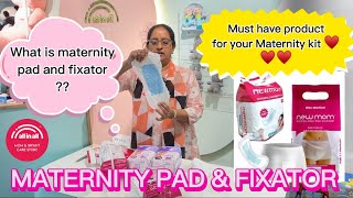 MATERNITY PAD AND PAD FIXATOR 💕 Maternity kit essential  All in all mom amp infant care store [upl. by Aydan715]