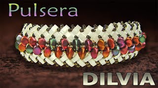 PULSERA DILVIA Miyuki Half Tilas y Pinch [upl. by Iot263]