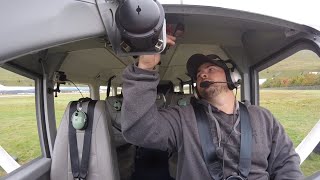 Gusty Vfr Departure in the GippsAero GA8 Airvan TC 320 [upl. by Ardnuaet]