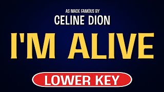 Celine Dion  Im Alive  Karaoke Lower Key [upl. by Skipper167]