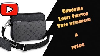 Unboxing à 1450€ Louis Vuitton Trio Pochette monogram Eclipse Reverse [upl. by Althee]