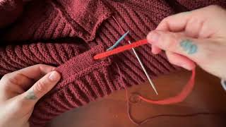 Knitting Tutorial Finishing the drawstring encasement on a knitted hoodie [upl. by Tuttle]