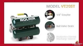 Rolair 2HP Quiet Stack Tank Compressor [upl. by Akihc316]