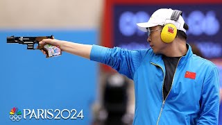 Li Yuehong strikes gold in after backtoback bronze medals in 25m rapid pistol  Paris Olympics [upl. by Katerine612]