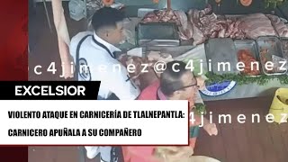 Carnicero en Tlalnepantla ocupa el ‘más filoso’ contra su compañero [upl. by Nomis]