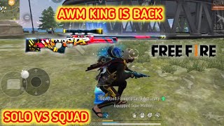 AWM KING IS BACK  SOLO VS SQUAD  FREE FIRE  1 VS 4  RAJDIP GAMING  2105048557 [upl. by Dduj]