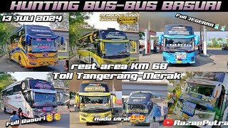 Kumpulan busbus telolet Basuri🔊🔊Full Basuri🤩🤩FULL Nada viral🥳🥳Rest Area KM 68 [upl. by Dagny]