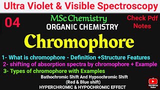 Chromophore  Concept  structure Shift in λmax  Types  Example spectroscopy mscchemistrynotes [upl. by Yendor57]