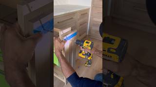 Installing kitchen cabinets pulls 👉 Gpr3Carpentry🔨 viral carpentry tools tips viralvideo [upl. by Nodnas]