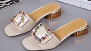 TOP 50 BATA COMFORTABLE FOOTWEAR HEEL SLIPPERS SANDLAS WEDGES CHAPPAL DESIGN FOR LADIES OF 2K24 [upl. by Kean]