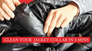 How to remove makeup in 2 mins from your jacket collars [upl. by Dnomsaj]