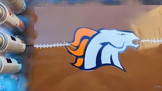 Broncos logo spray paint art [upl. by Ketti]