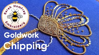 Bright Check Purl chips Goldwork embroidery for beginners flosstube video tutorial [upl. by Kcirevam643]