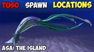 ASA BEST Tusoteuthis Spawn LOCATIONS  ARK Survival Ascended The Island [upl. by Aihsik]