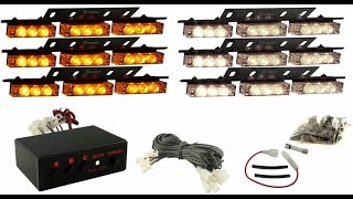 Flash light 4x9 amber white strobe LED light set [upl. by Nrojb]